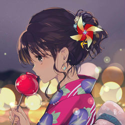 This is a pixiv picture whose title is 祭の終わり.