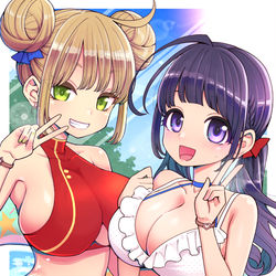 This is a pixiv picture whose title is 残暑見舞いに爆乳JC.