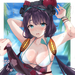 This is a pixiv picture whose title is 北斎ちゃんのおなかの布をめくりたい.