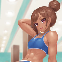 This is a pixiv picture whose title is ダンベル.
