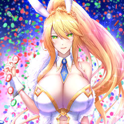 This is a pixiv picture whose title is バニ乳上.