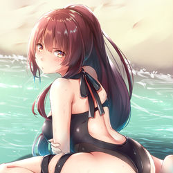 This is a pixiv picture whose title is わーちゃんのみずぎ.