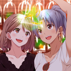 This is a pixiv picture whose title is 言葉の通じない君と、香港で.