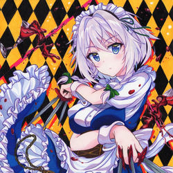 This is a pixiv picture whose title is 咲夜.