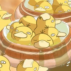 This is a pixiv picture whose title is ポケモン風呂.