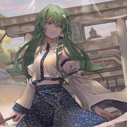 This is a pixiv picture whose title is 早苗.