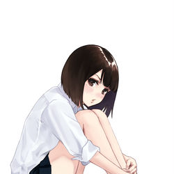 This is a pixiv picture whose title is 「ちょっとどこ見てんの？」.