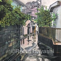 This is a pixiv picture whose title is 青梅雨 中野区上鷺宮.