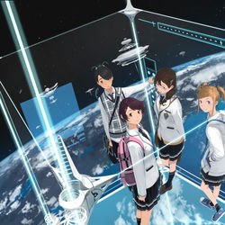 This is a pixiv picture whose title is 西暦25XX年、通学.