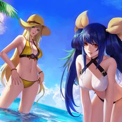 This is a pixiv picture whose title is ギルティギア プールパーティ.