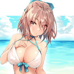 This is a pixiv picture whose title is 水着沖田さん.