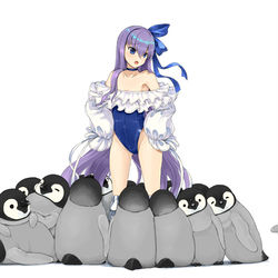 This is a pixiv picture whose title is 水着メルトのお仕事.