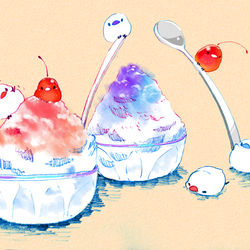 This is a pixiv picture whose title is かき氷まつり.