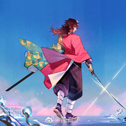 This is a pixiv picture whose title is 【鬼滅の刃】冨岡義勇.