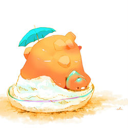 This is a pixiv picture whose title is マンゴーかき氷.