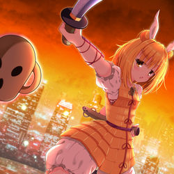 This is a pixiv picture whose title is まゆみちゃん in 畜生メトロポリス.
