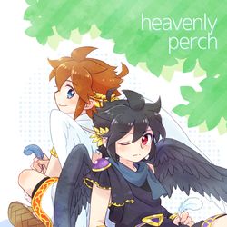 This is a pixiv picture whose title is 【web再録】heavenly perch【ブラピ本】.