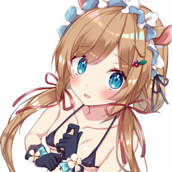 This is a pixiv picture whose title is はわわ……この格好でお給仕ですか……！？.