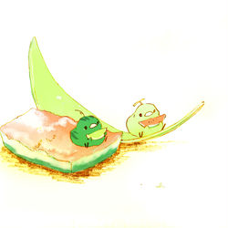 This is a pixiv picture whose title is すいかとメロン.