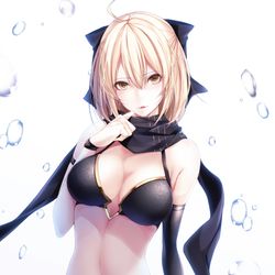 This is a pixiv picture whose title is 水着沖田さん.