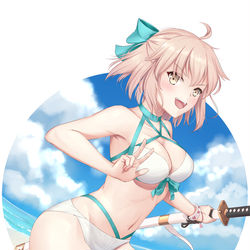 This is a pixiv picture whose title is 沖田さん大勝利.