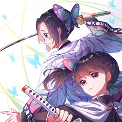 This is a pixiv picture whose title is しのぶさんとカナヲちゃん.