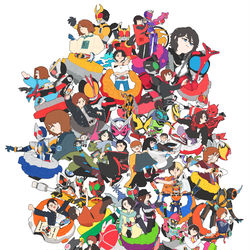 This is a pixiv picture whose title is THANKS 20 HEISEI RIDERS!!.