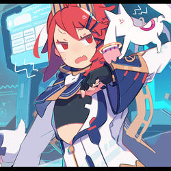 This is a pixiv picture whose title is 主人が女装してる男なゆえに、魔法少女に勧誘できない.