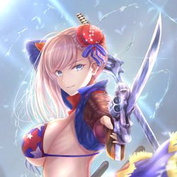 This is a pixiv picture whose title is 水着武蔵ちゃん.