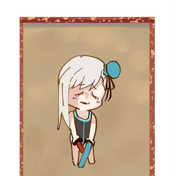 This is a pixiv picture whose title is しょんぼり大剣豪.