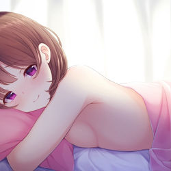 This is a pixiv picture whose title is 「おはよう・・・♡」.