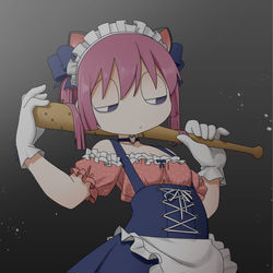 This is a pixiv picture whose title is 釘バットメイド.