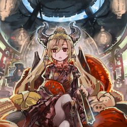 This is a pixiv picture whose title is 竜公女への謁見.