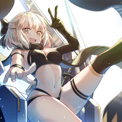 This is a pixiv picture whose title is 沖田さん水着.