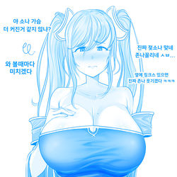 This is a pixiv picture whose title is 가슴이 너무 커서 고민인 소나.jpg.
