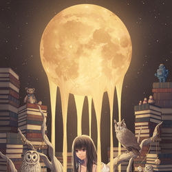 This is a pixiv picture whose title is 月が溶けるまで.