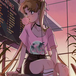 This is a pixiv picture whose title is Summertime sadness.