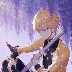 This is a pixiv picture whose title is 善逸.
