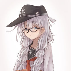 This is a pixiv picture whose title is 眼鏡おさげ響.