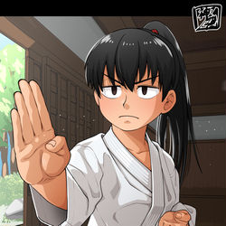 This is a pixiv picture whose title is 習作「空手　形」.