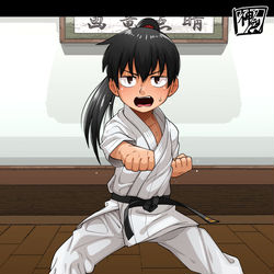 This is a pixiv picture whose title is 習作「空手　正拳突き」.