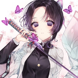 This is a pixiv picture whose title is 蟲柱 胡蝶しのぶ.