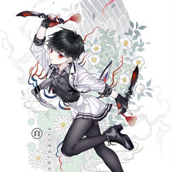 This is a pixiv picture whose title is 【MCSP】黒羽 鳶丸【白鋼】.
