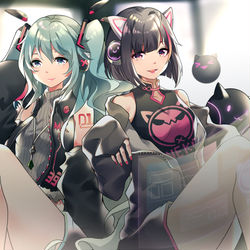 This is a pixiv picture whose title is NEKOΦωΦMIKU.