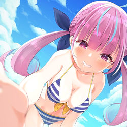 This is a pixiv picture whose title is 海とあくあ.