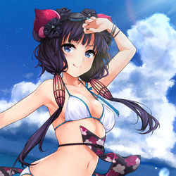This is a pixiv picture whose title is 水着北斎.