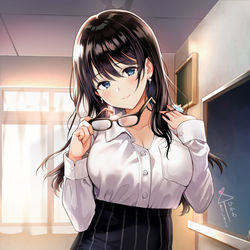 This is a pixiv picture whose title is 【仕事絵】「…先生と遊んでくれる？」.