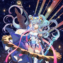 This is a pixiv picture whose title is 月と太陽.