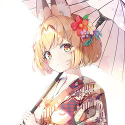 This is a pixiv picture whose title is kimono - サーバルちゃん.