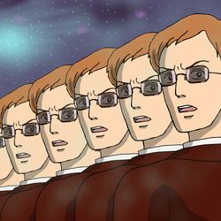 This is a pixiv picture whose title is ラピュタが放送されるたびに生と死を繰り返すムスカ大佐.